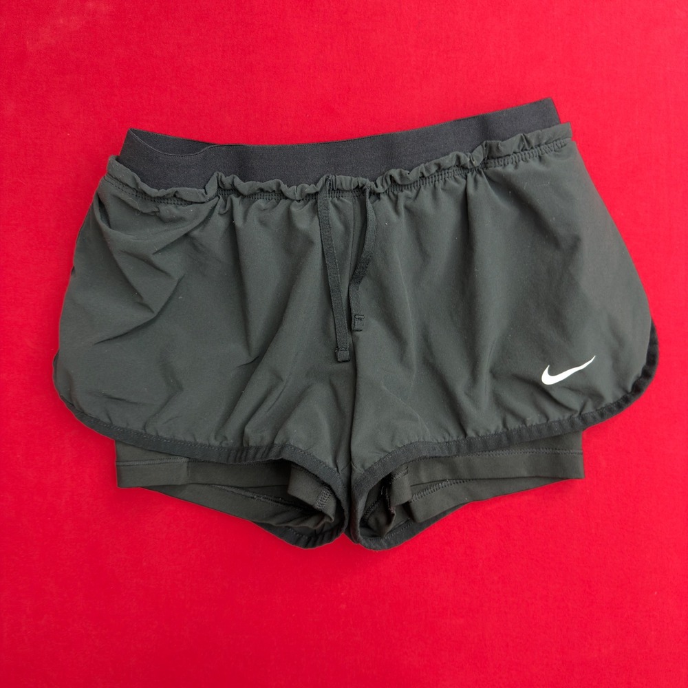 Nike Dri-FIT 2-in-1 Running Shorts Womens XS Black Compression Liner Training